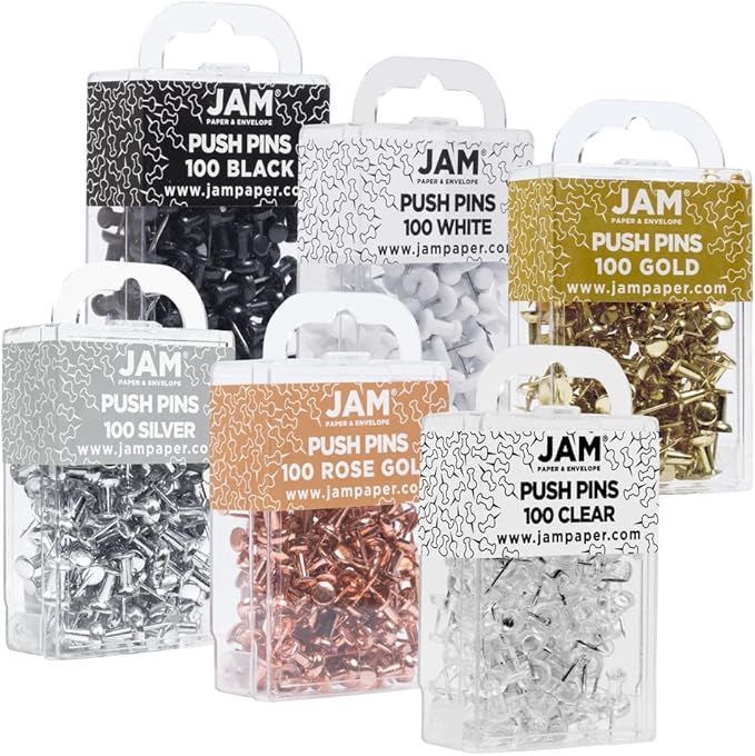 JAM PAPER Colorful Push Pins - Image 2