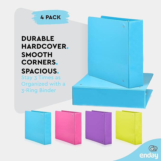 2 Inch Binder 3 Ring Binders, Slant D-Ring 2” Clear View Cover - Image 4