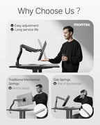 monTEK Deluxe Monitor Arm with USB A/C up to 40 Inch Holds 26.4 lbs Curved - Image 2