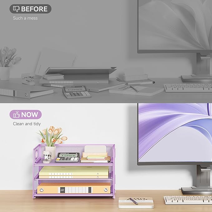 Subekyu 3 Tier Letter Tray Paper Organizer - Image 3
