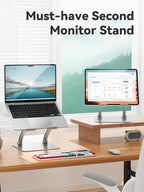tounee Tablet Holder Stand, Dual Rod Adjustable Aluminum Desktop Stand - Image 4