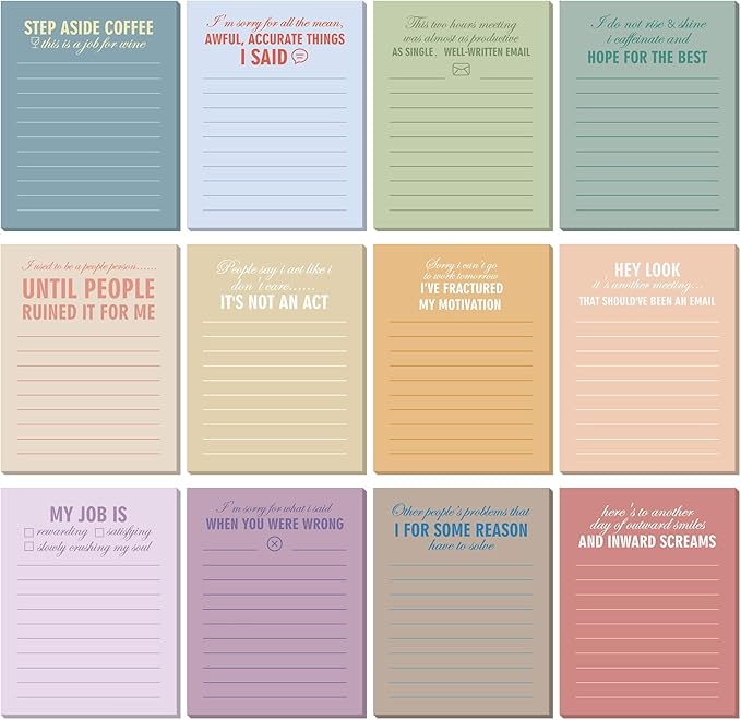 Funny Notepads with Sayings Sticky Funny Office Supplies to Do List Sarcastic by Pajean