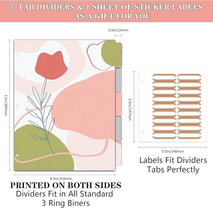 Lateefah 3 Ring Binder, 1 Inch Binder Organizer - Image 5