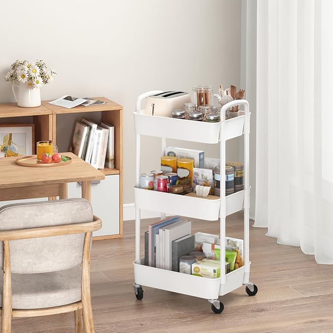 Sywhitta 3-Tier Plastic Rolling Utility Cart - Image 3