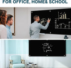 J&J worldwide Glass Whiteboard 6' x 4', Magnetic Black Glass Dry Erase Board - Image 3