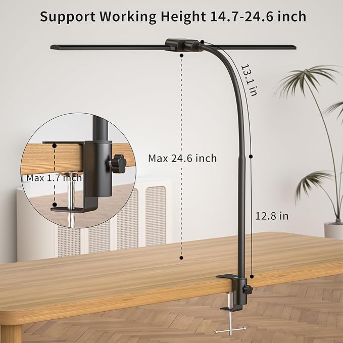 KableRika Desk lamp, Double Head LED Desk Lamp - Image 6