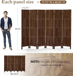 ALeesing 6 Panel Room Divider, 5.6Ft Wood Room Dividers and Folding Privacy - Image 2