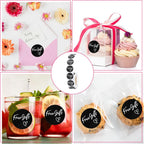 500 Pcs Small Business Sticker Roll Customer Appreciation Stickers Round Self Adhesive Labels Tags (Black)