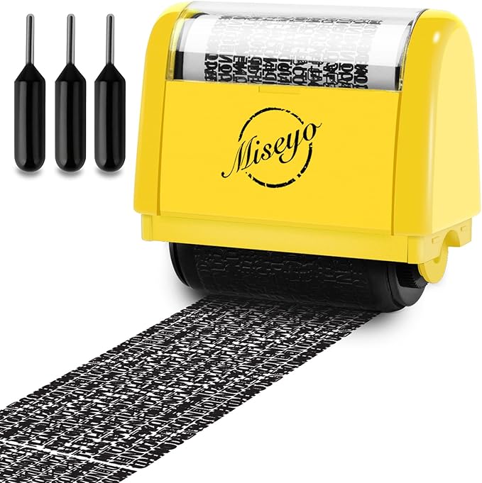 Miseyo Wide Identity Theft Protection Roller Stamp Set by Miseyo