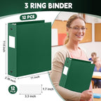 Henoyso 12 Pcs 3 Ring Binder 2 Inch Round Fits Letter Size 8.5'' x 11'' Paper - Image 2