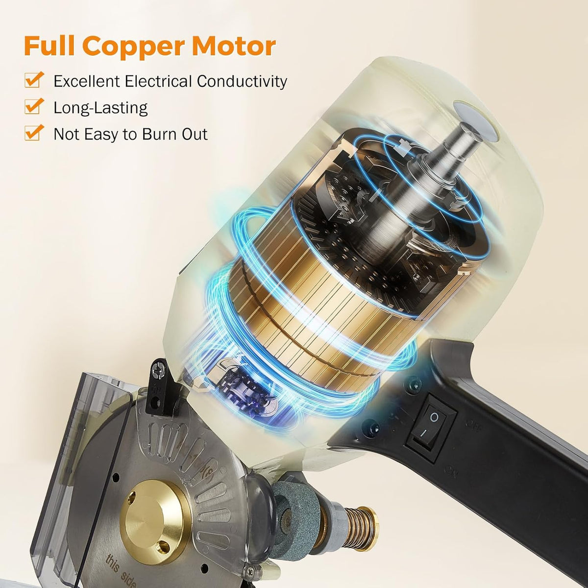 BEAMNOVA Electric Rotary Cutter for Fabric, Cloth Cutting Machine