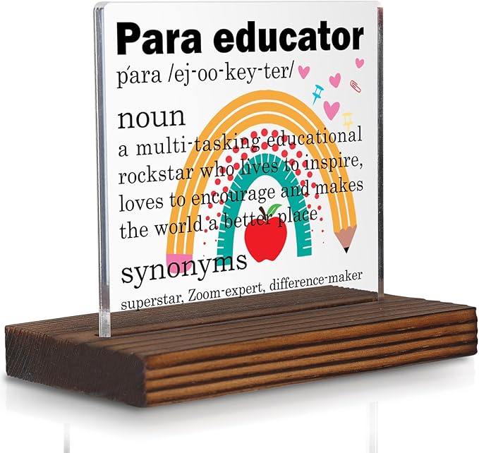 Paraeducator Gifts, Thank You Rainbow Desk Sign by Pariveca