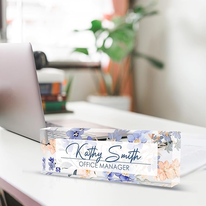 Personalized Name Plate for Desk, Custom Desk Name Plate, Acrylic Name Plate - Image 4
