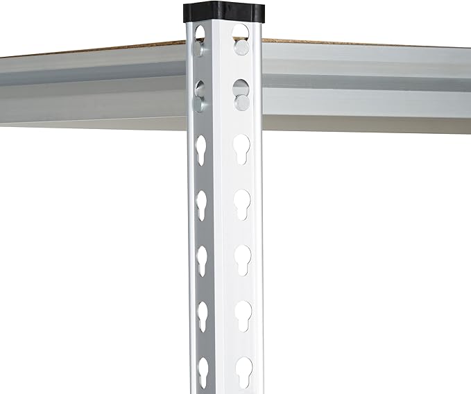 Amazon Basics Double Post Press Board 5 Tier Shelf 36 x 18 x 72, Aluminum | - Image 5
