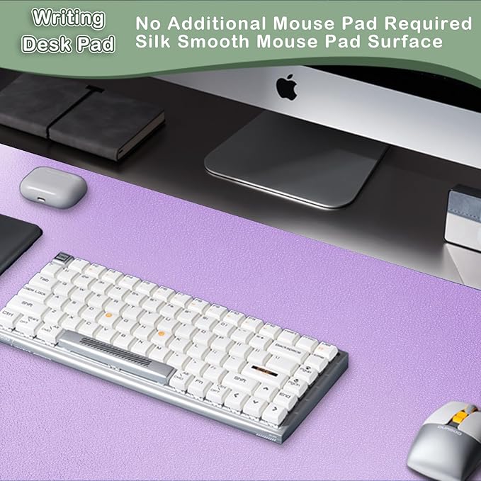 Boutilon Leather Desk Pad Protector, Non-Slip Mouse Pad, Laptop Desk Pad - Image 5