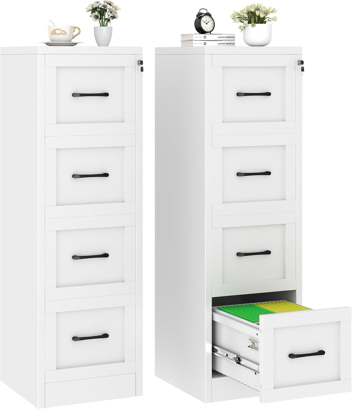 4 drawer metal file cabinet with lock,narrow vertical, main product view
