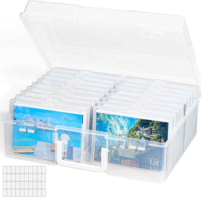 Lifewit 4x6 Photo Storage Box, Plastic Craft Storage Box by Lifewit