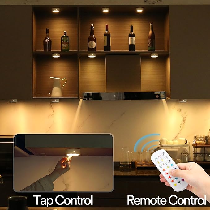TECOMLIGHT Puck Lights with Remote Control, Battery Powered Wireless LED Under - Image 3