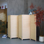 Furnnylane 5 Panel Short Room Divider Screen, Small Bamboo Panel Divider - Image 4