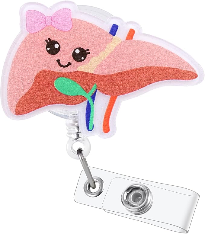 Funny Liver Nurse Badge Reel | Cute Retractable ID Card Hepatologist Badge by BVIIE