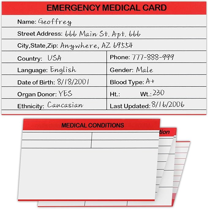 24 Pack Red Emergency Medical ID Wallet - Image 4