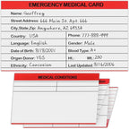 4 Pack Emergency Medical Information Id Card Red Medical Condition and - Image 3