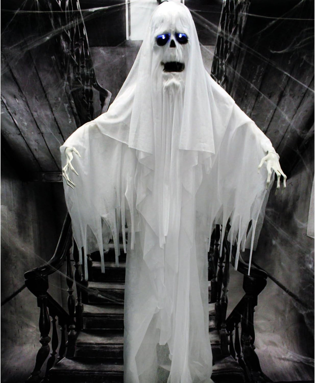 Haunted Hill Farm 6.0-Ft. Life-Size Talking Ghost Halloween Animatronic