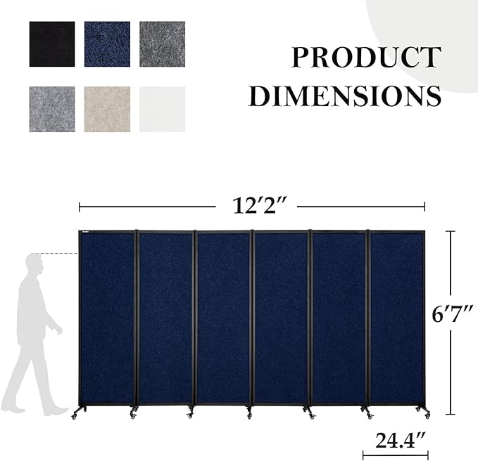 Upgrade Version Room Partition and Divider, Freestanding Rolling Dividers - Image 2