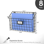 X-cosrack Detachable Hanging Wall Files Organizer & 8-Tier Metal Folder Wall - Image 3