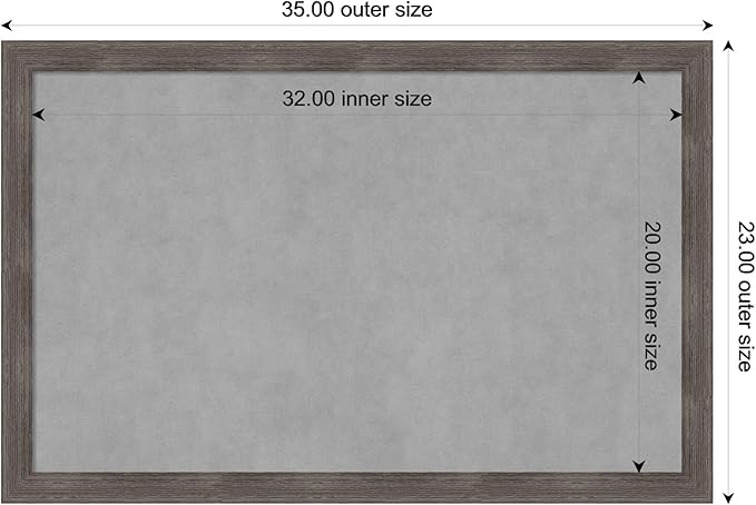 Amanti Art Grey Framed Magnetic Board 23x35 Large Vision Board - Image 3