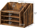 choezon wooden desk organizer with adjustable partitions, rustic, package contents