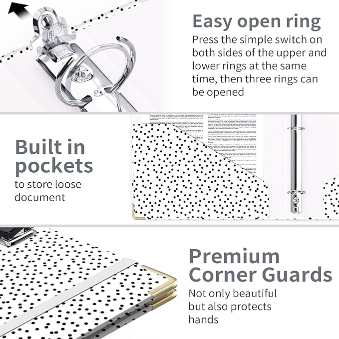 Lateefah 3 Ring Binder, 1 Inch Binder Organizer - Image 2