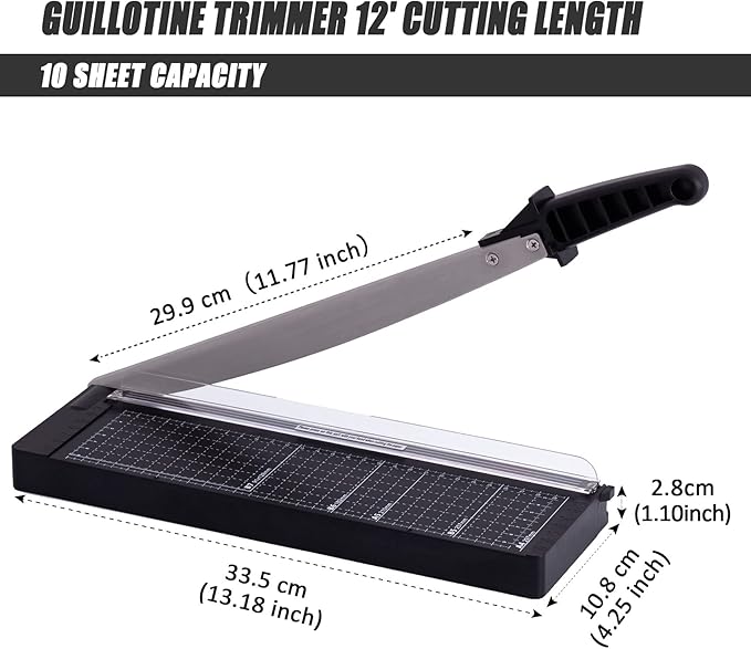 TIANSE Paper Cutter 12 Inch Paper Cutter Guillotine - Image 2