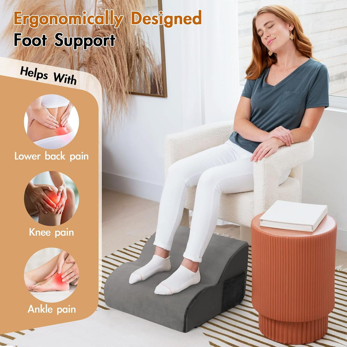 Foot Rest Under Desk,Ergonomic Foot Rest Office Comfort Foot Stool at Work