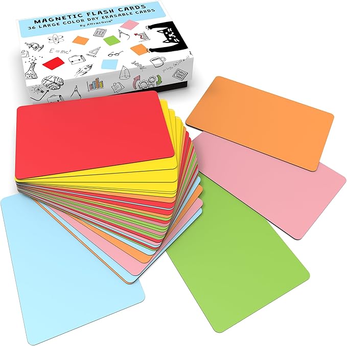Attractivia Dry Erase Magnetic Labels 5.6 x 3.7 in, Solid Colors, Large Dry by Attractivia