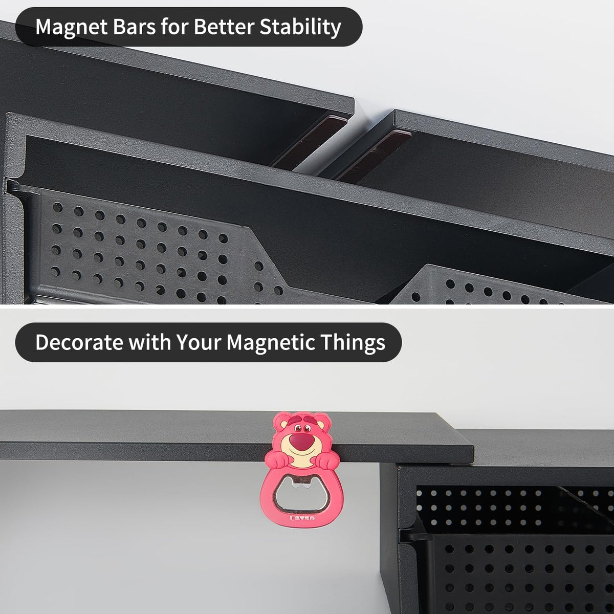 LEKETREE Dual Monitor Stand Riser with Drawer, Computer Stand for Desk, Works...