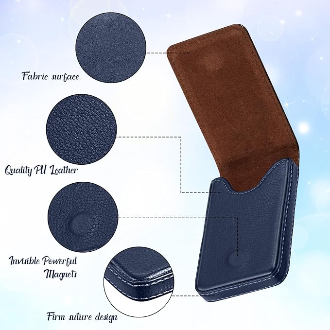 Outus 2 Pieces Business Card Holder, PU Leather Business Card Case Pocket Wallet - Image 3
