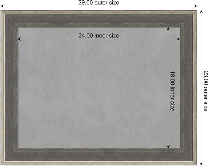 Amanti Art Grey Framed Magnetic Board 23x29 Medium Vision Board - Image 2