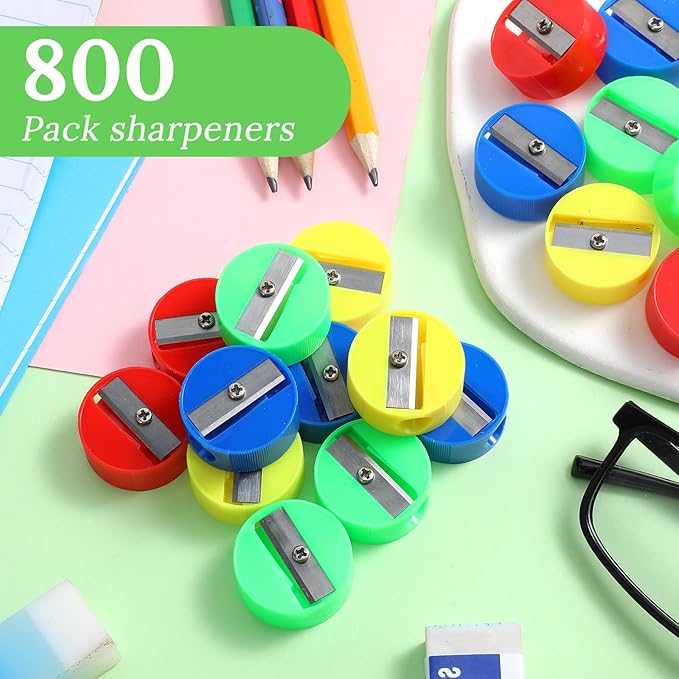 Kifmurase 800Pcs Mini Bulk Handheld Pencil Sharpeners, Portable Manual Pencil - Image 3