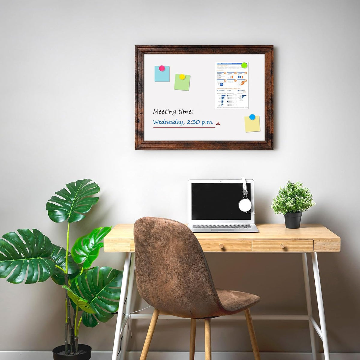 White Board for Wall, 24'' x 18'' Magnetic Dry Erase Board, B...