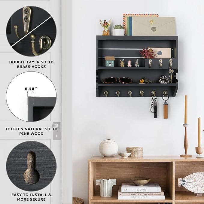 Mutsault Key Holder for Wall, Mail Organizer Wall Mounted - Image 6