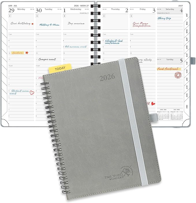 POPRUN 2026 Planner with Hourly Schedule, Vertical Layout by POPRUN