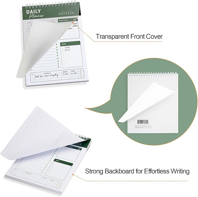 To Do List Notebook Daily Planner A5 CheckList Pad 52 Sheets, 5.9" x 8.2" Daily - Image 3