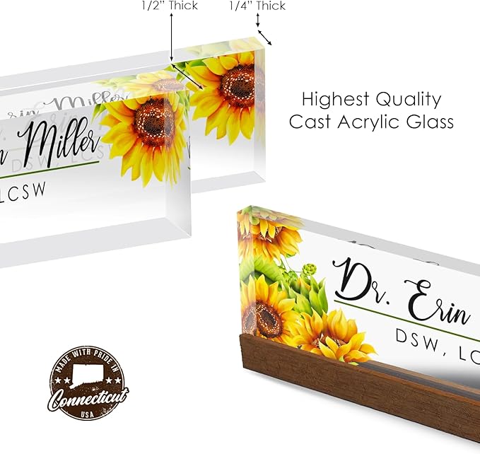Artblox Personalized Office Desk Name Plate and Business Card Holder | Clear - Image 7