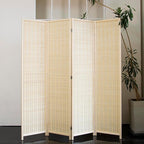 Loomveil 4 Panel Room Divider Folding Privacy Screen, 67 inch Bamboo Panel - Image 4