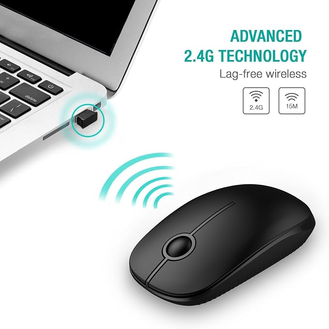 VssoPlor Wireless Mouse, 2.4G Slim Portable Computer Laptop Mouse - Image 3