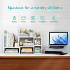 nutikas desk shelves desktop organizer shelf - white, side view