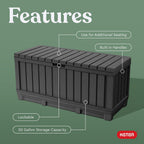 keter kentwood 92 gal outdoor storage box for, side view