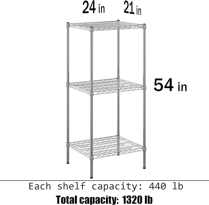 Regal Altair 21" Deep x 24" Wide x 54" Height Wire Shelving Kit | 3-Tier | NSF - Image 3