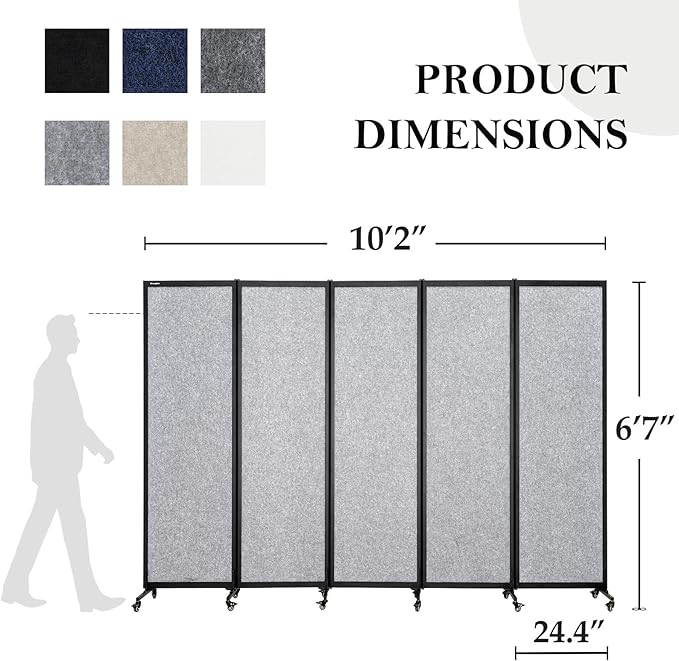 Upgrade Version Room Partition and Divider, Freestanding Rolling Dividers - Image 2